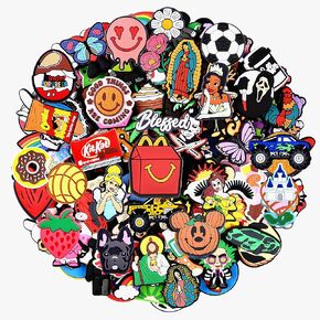 XQNB Lot of 25, 50, 100pcs Random Different Shoe Charms Shoes Decoration for Kids Boys Girls Men Women Party Birthday Gifts