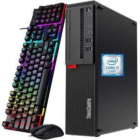 Lenovo ThinkCentre M910s SFF Desktop Computer Core i7-6700 3.40 GHz 16GB DDR4 RAM 1TB SSD, Keyboard & Mouse, VGA, DisplayPort, Windows 10 Pro (Renewed), Black