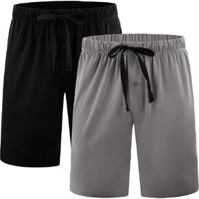 BAMBOO COOL Men’s Pajama Shorts Soft Bamboo Viscose Sleep Shorts Comfy Lounge Pajama Bottoms with Pockets