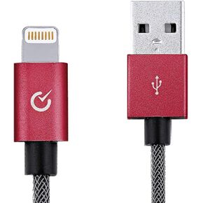 Volts USB-A to Lightning Cable Cord, MFi Certified Charger Compatible with iPhone, iPad, Rigorously Tested for Long Lifespan (Red 3.3 Feet)