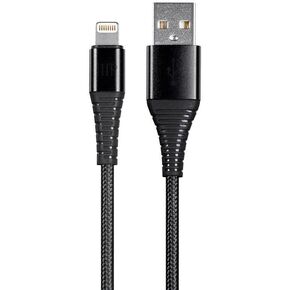 Monoprice Apple MFi Certified Lightning to USB Type-A Charge and Sync Cable - 1.5 Feet/3 Feet/6 Feet - Black (3 Pack), Nylon-Braid, Durable, for iPhone 7 8 SE X XR XS - AtlasFlex Series
