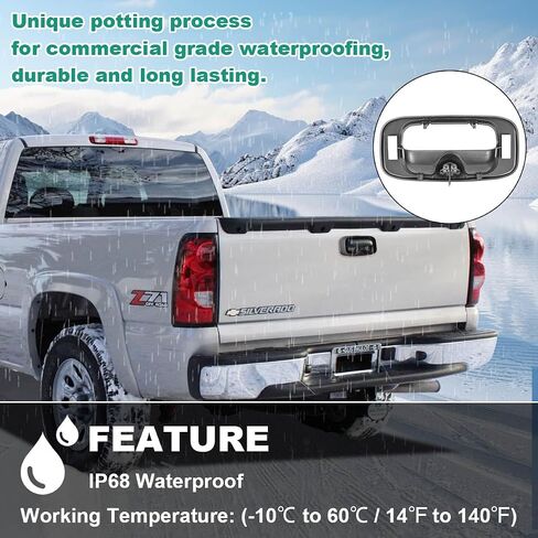 Tailgate Handle Reverse Backup Camera Replacement for Chevy Silverado and GMC Sierra Years 1999-2006, GreenYi AHD 720P Pickup Rear View Parking Camera with Trajectory Guideline in Saudi Arabia