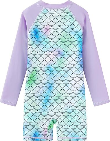 بدلة سباحة LIBREDGE للفتيات بأكمام طويلة للحماية من الطفح الجلدي قطعة واحدة مع غطاء حماية من الأشعة فوق البنفسجية in Kuwait