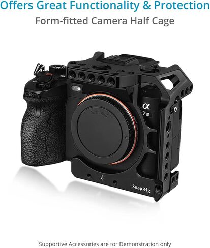 قفص كاميرا PROAIM SnapRig نصف كاميرا متوافق مع سلسلة A7 III، A7R III، A7R IV. فتحات أحذية باردة مدمجة، وفتحات مضادة للالتواء، وخيوط تركيب الملحقات. (CG271) in Saudi Arabia