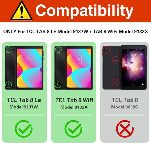 Kids Case for TCL Tab 8 LE 2023 Tablet, Lightweight Shockproof Handle Stand Cover for TCL Tab 8 LE (9137W) / TCL Tab 8 WiFi (9132X) (Blue) in Kuwait