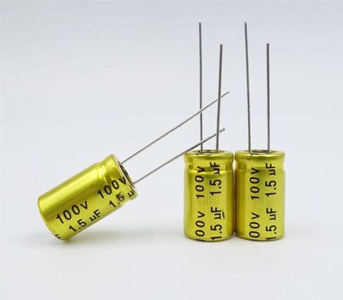 1.5 فائق التوهج 100 فولت مكثف، 10 قطعة 10 مم × 17 مم غير مستقطب BP مُكثَّف كهربائيًا 100 فولت 1.5 فائق التوهج NP مكثف in Kuwait