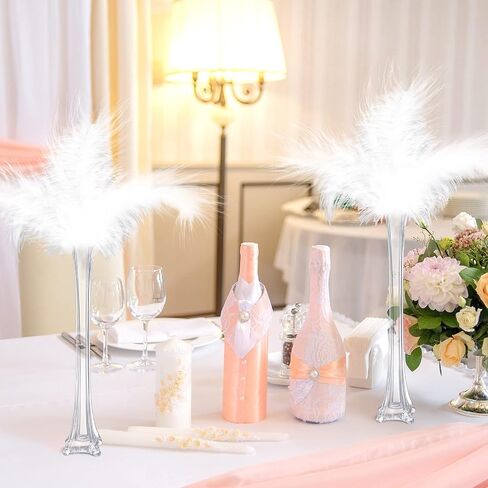 12 Pcs Eiffel Tower Vase Bulk 16 Inch Flute Vase Glass Vases Tall Glass Vases Long Skinny Vase Base Glass for Wedding Centerpiece Flowers Decorations (Clear) in Saudi Arabia