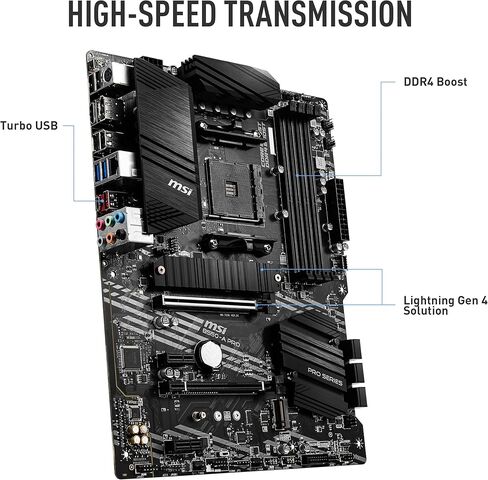 اللوحة الأم MSI B550-A PRO ProSeries Gaming PC - AM4، DDR4، PCIe 4.0، SATA 6 جيجابت/ثانية، M.2، USB 3.2 Gen 2، HDMI/DP، ATX، اللوحات الأم للكمبيوتر AMD (متجددة) in Saudi Arabia
