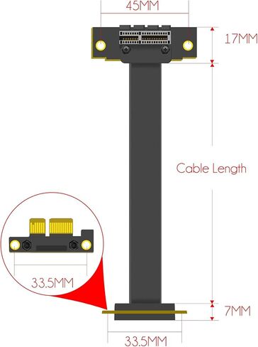 GLOTRENDS 100mm PCIe 3.0 X1 Riser Cable for M.2, WiFi, Firewire, USB, Sound Cards, etc in Saudi Arabia