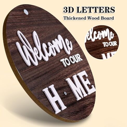 Seasonal Welcome Sign Front Door Decoration, Sublaga Welcome Sign for Front Door, Round Wood Wreaths, Farmhouse, Porch, for All Seasons Holiday Halloween Thanksgiving Christmas in Saudi Arabia