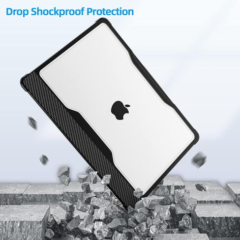 Protective Case for 2021 2022 2023 MacBook Pro 14 Inch A2779/A2442- Heavy Duty Hard Shell Cover for MacBook Pro 14" with M1 Pro/Max, M2 Pro/Max Chip with Touch ID- Black in Saudi Arabia