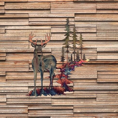 ArtsyCase Metal Iron Whitetail Deer Wall Art Decoration Sculpture, 3D Elk Craft Home Hanging Ornament for Living Room for Living Room, Bedroom Bathroom (A), 9.8 inch in Saudi Arabia