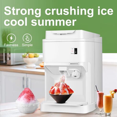 110V Electric Ice Shaver, 350W Shaver Snow Cone Machine, Thickness Adjustable Ice Shaving Machine 440LBs/hr Rotate Speed& Strong Power for Parties Events Snack Bar, Home and Commerical Use in Saudi Arabia