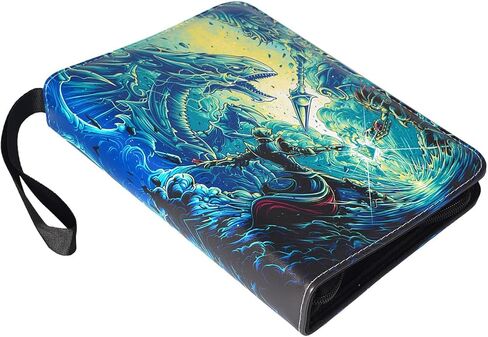 Leatherette 4 Pocket Trading Card Binder Album Holder Pages Folder Protector for Trading Cards TCG - Toploading 3 Ring Card Binder Album Master Duel Trade Cards 400 in Kuwait