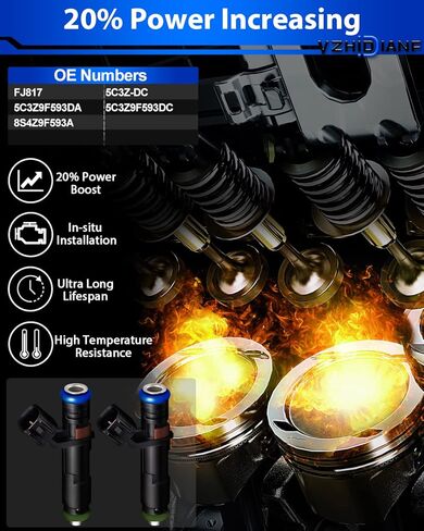 Fuel Injector FJ817 Fits For:-Ford 2005 2006 2007 F150 F250 F350 Expedition Super Duty 5.4 L, For:-Lincoln Mark LT Navigator 5.4l, 5C3Z-DC ​(1 Pc) in Kuwait