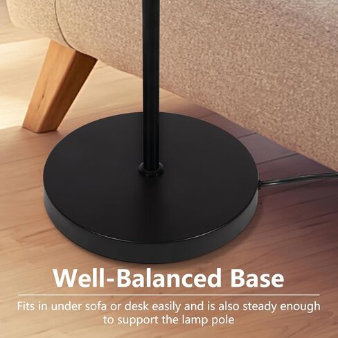 Floor Lamps for Living Room, Modern Standing Lamp, Minimalist Pole Lamp, Stepless Dimmable 9W Bulb Included, Tall Lamp with Linen Shade, Lamps for Bedroom, Office, Kids Room, Reading Light in Saudi Arabia