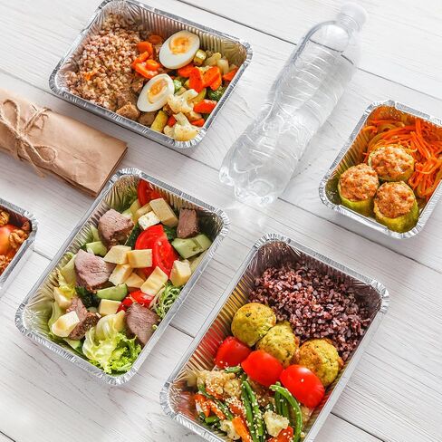 Moretoes Aluminum Pans with Lids, 60 Pack 8.5x6 Inches Aluminum Pans, 2.25LB To Go Containers with Seal in Saudi Arabia