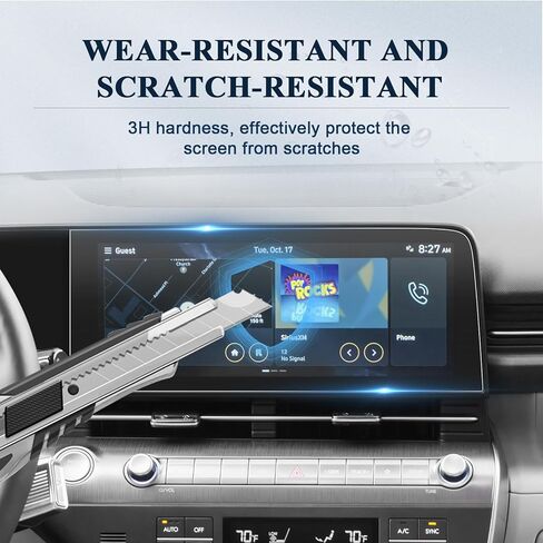 2 قطعة لـ 2024 Hyundai Kona واقي شاشة 2024+ Hyundai Kona (SE/EL/ N Line/Limited) 12.3 بوصة واقي شاشة راديو 2024 Kona PET Nano Foils HD مضاد للوهج والخدش ملحقات Hyundai Kona 2024 (2pcs-B) in Kuwait