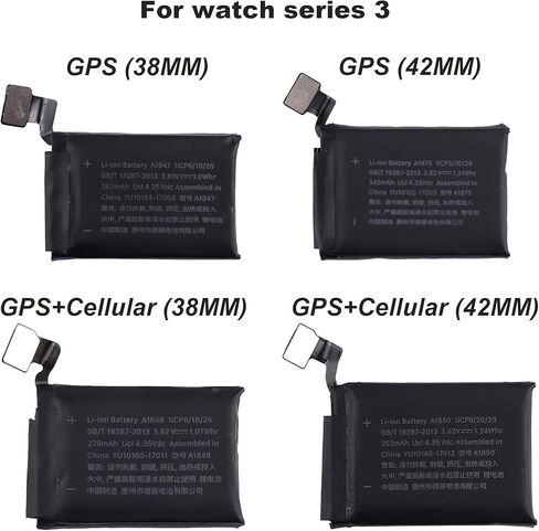 بطارية بديلة جديدة A1847 متوافقة مع Apple Watch iWatch Series 3 إصدار GPS مقاس 38 مم مع الأدوات in Saudi Arabia