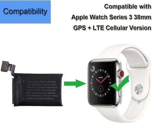 بطارية بديلة جديدة A1847 متوافقة مع Apple Watch iWatch Series 3 إصدار GPS مقاس 38 مم مع الأدوات in Saudi Arabia
