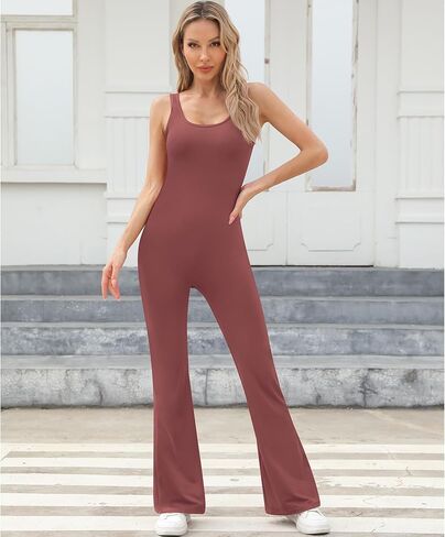 جمبسوت LILBETTER للنساء، جمبسوت بدون خياطة لليوجا قطعة واحدة، قطع علوية بدون أكمام، جمبسوت للتمرين in Kuwait