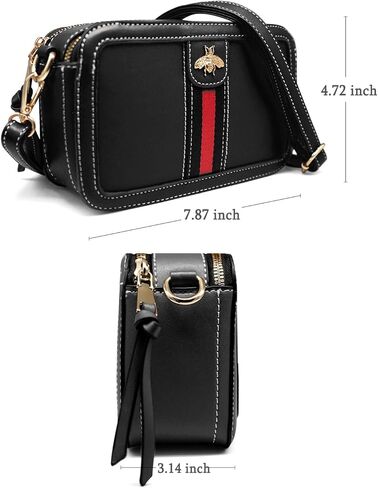 محفظة Beatfull Designer Bee Crossbody للنساء من جلد البولي يوريثان حقيبة كتف كاميرا Clucth in Kuwait