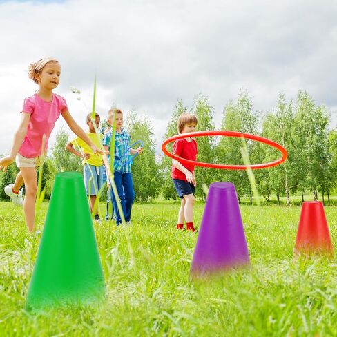 40 Pcs Carnival Games Potato Sack Race Bags Burlap Potato Sacks Egg Spoon Race Game Legged Race Bands Colorful Cones and Rings for Easter Holiday Party Outdoor Game Family Activity in Saudi Arabia