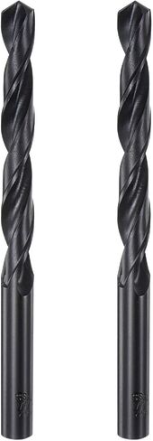 uxcell 6542 High Speed Steel Straight Shank Twist Jobber Drill Bit, Fully Ground Black Oxide Drill Bits 9.2mm Drill Diameter 125mm Total Length 2 Pcs in Saudi Arabia