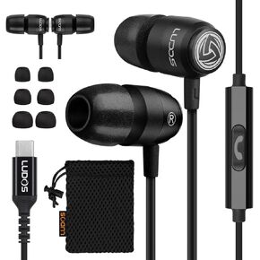 LUDOS Clamor 2 PRO USB C Headphones, 5 Years Warranty, Magnetic USB-C Earbuds for iPhone 15 Pro Max Plus Samsung Galaxy S23 Ultra S22 S21 FE S20 Z Flip 3 Fold 4 A53 A54, USB Type C Earphones for iPad