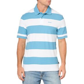 BOSS Men's Printed Cotton Short Sleeve Polo Shirt