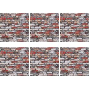 MECCANIXITY Dollhouse Floorboards 4 x 4 Inch Gray Brick Brick Dollhouse Wallpaper and Flooring for Dollhouse Accessories 6 Pcs