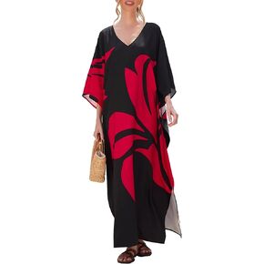 JDiction Women Swimsuit Cover Up Bathing Suit Kimono Long Beach Dress Floral Lace Bikini Swim Coverup
