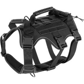 Tactical Dog Harness,No Pull Adjustable Reflective Heavy Duty Dog Harness with Handle,Easy Control for Dog Vest Military Service Dog Harnesses