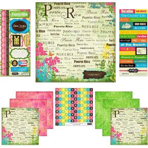 Scrapbook Customs Themed Paper and Stickers Scrapbook Kit, Puerto Rico Paradise, 12 inch by 12 inch
