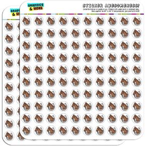 Brown Horse in Horseshoe 1/2" (0.5") Planner Calendar Scrapbooking Crafting Stickers - Clear