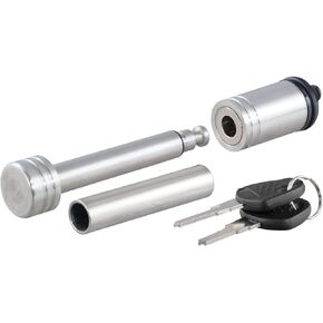 CURT 23517 Stainless Steel Trailer Hitch Lock, 1/2-Inch Pin Diameter, 5/8-Inch Adapter, Fits 1-1/4 or 2-Inch Receiver, Silver