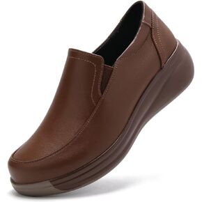 Women's Classic Loafers Leather Slip-ons Chunky Platform Penny Shoes