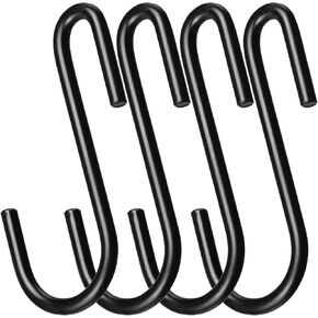 NXG 30-Pack Pot Rack Hooks,Heavy Duty Carbon Steel Black Plating Universal S Hook Sturdy Hanging Hooks,for Hanging Heavy Kitchen Wares,Cookers, Pots and Pot Pad Multiple uses