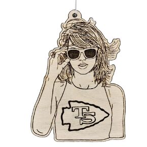 Pop Star KC Fan Christmas Ornament | Football Fan Handmade Wood TS Tribute Gift