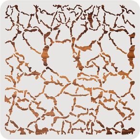 BENECREAT Crackle Drawing Stencils, 12x12inch Irregular Crack Texture Painting Templates for Scrapbooking Card Making, Wall Floor Art, Canvas Furniture