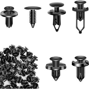 AXELECT 200Pcs Push Bumper Fastener Rivet Clips, Universal Fender Plastic Retainer Clips for Toyota GM Ford Honda Acura Chrysler