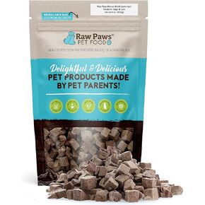 Raw Paws Freeze Dried Lamb Liver Treats for Dogs & Cats, 4-oz - Lamb Dog Treats Made in USA - Lamb Puppy Treats for Training - Liver Dog Treats - Cat Liver Treats for Dogs - Freeze Dried Dog Treats