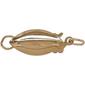17.1MM 14K Solid Yellow Gold Oval Marquise Safety Clasp Elongated Shape and Sleek for Necklaces and Bracelets Pearl Clasp Made in USA by CRAFT WIRE