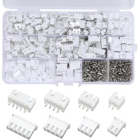 720PCS 2.54mm JST-XH Connector Kit,2/3/4/5 Pin Header Housing Connectors,2.54mm Pitch JST Male and Female Adapter,XH 2.54mm Plug Terminal for Camera, 3D Printer