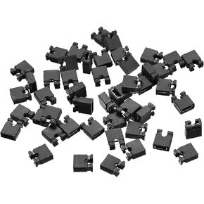 uxcell 50pcs 2mm Standard Pin Header Jumper Cap Short Circuit Connection Cap Mini Micro Jumper Bridge Plug Black