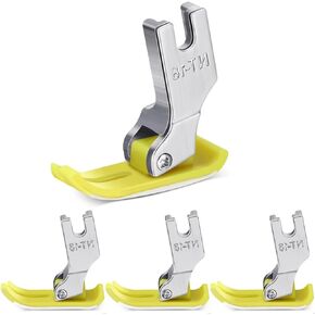 4Pcs Silver Yellow Non Stick Sewing Presser, Straight Stitching Foot Snap Foot Presser Foot for Universal Sewing Machine Industrial Domestic Needle Sewing Machines, Sewing