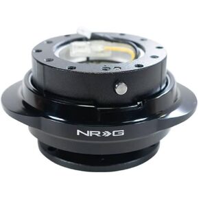 NRG Innovations NRG-SRK-220BK GEN 2.2 Steering Wheel Quick Release Adapter, 6-Hole & 6x70 and 6x74mm Bolt Patterns Black Body/Shinny Black Oval Ring