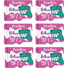 64GB Pack of 1, 6 Count Micro SDXC High Speed 4K UHD Full HD Video Recording C10 U3 A1 Memory Card for Camera Tablet Smartphone with Adapter