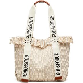 حقيبة يد نسائية منسوجة: حقيبة شاطئ من القش - حقيبة صيفية كبيرة - حقيبة يد للسيدات للسفر والعطلات in Kuwait