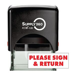 Imprint 360 AS-IMP1014 - PLEASE SIGN & RETURN, Heavy Duty Commerical Quality Self-Inking Rubber Stamp, Red Ink, 9/16" x 1-1/2" Impression Size, Laser Engraved for Clean, Precise Imprints